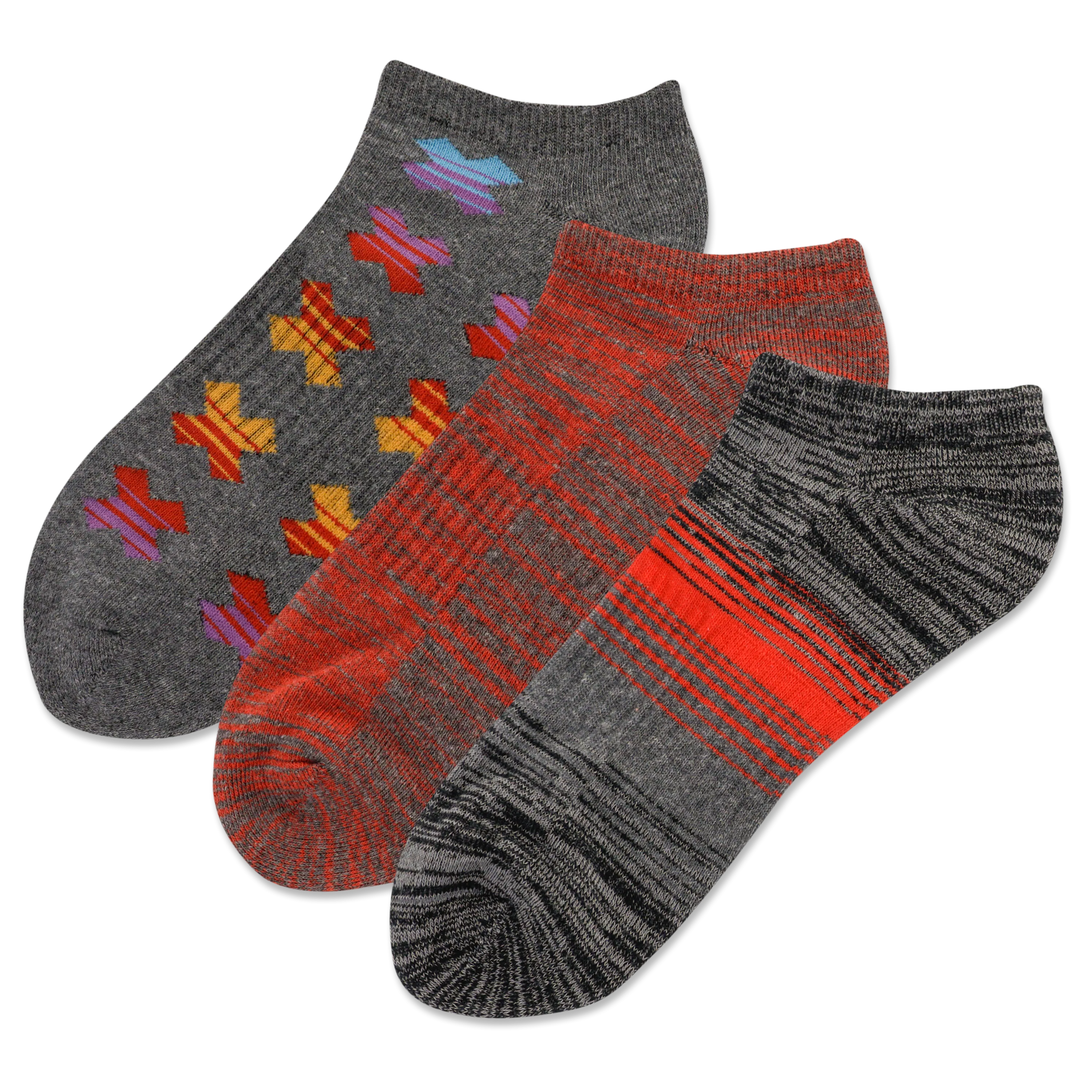 HOTSOX Men's X Logo 3 Pack Low Cut Socks