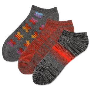 HOTSOX Men's X Logo 3 Pack Low Cut Socks