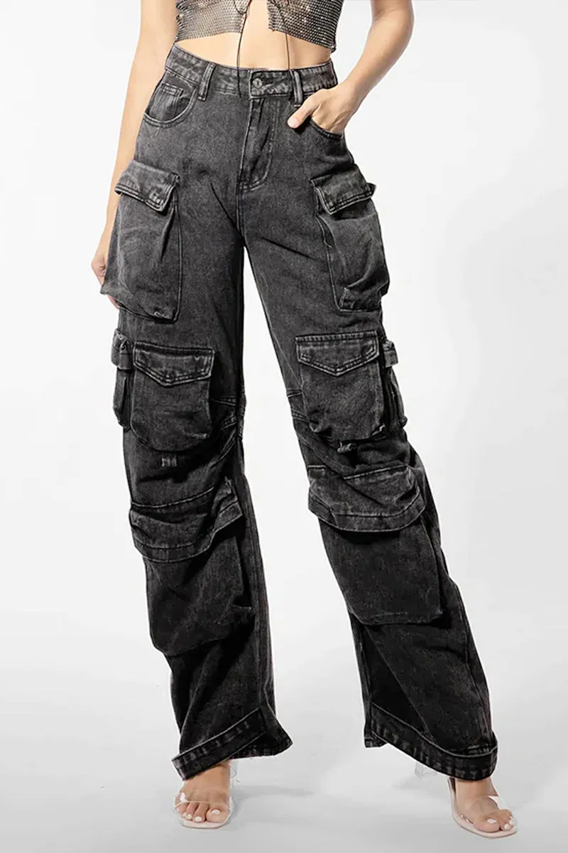 HWT1241 Urban Cargo Denim Pants