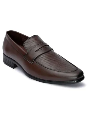 Hydes N Hues Men Brown Solid Leather Formal Loafers