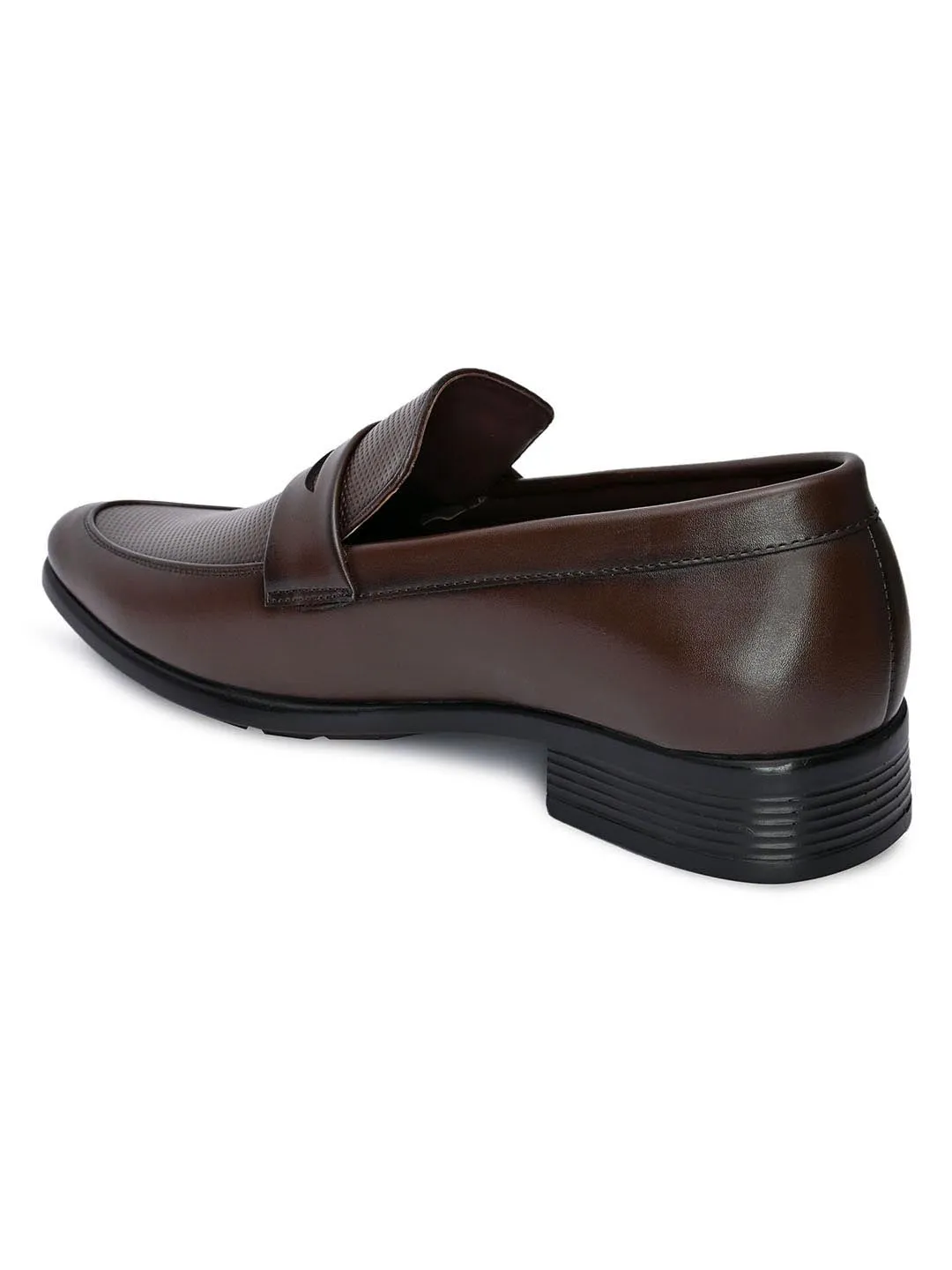 Hydes N Hues Men Brown Solid Leather Formal Loafers