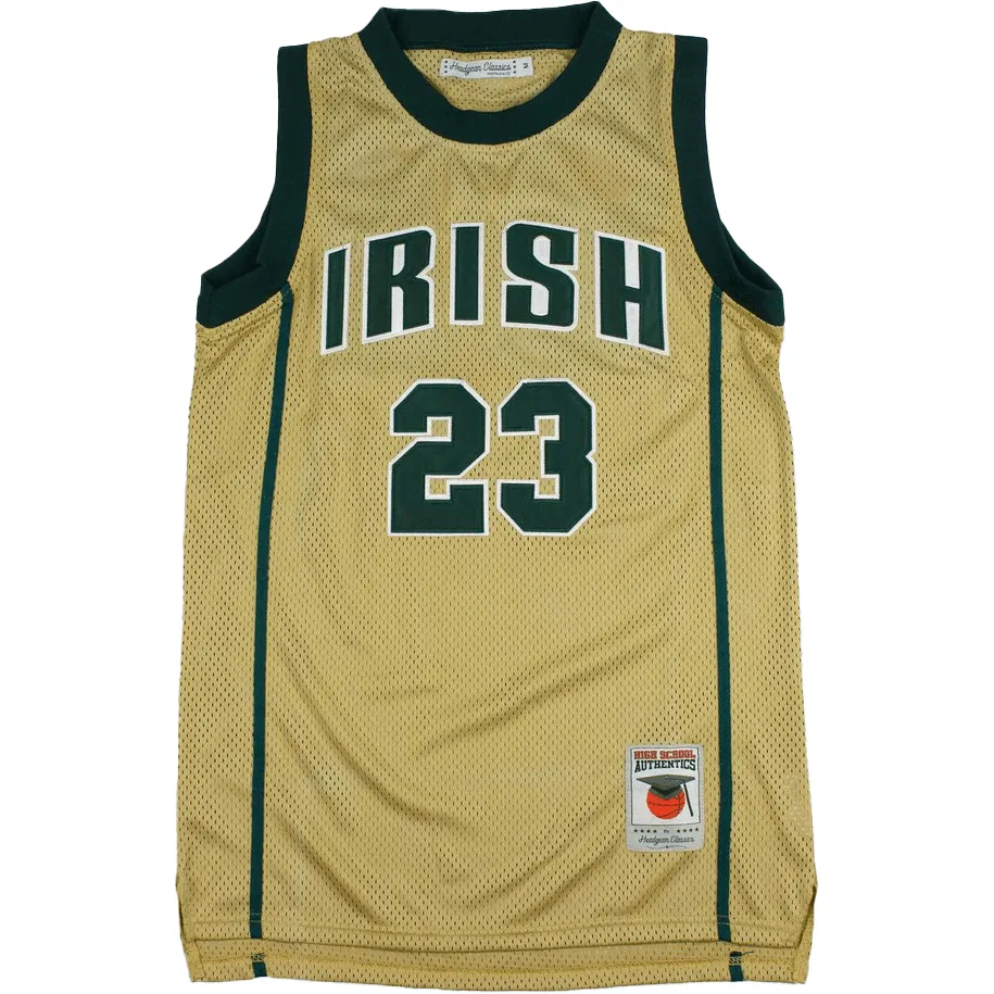 IRISH LEBRON JAMES AUTHENTIC BASKETBALL JERSEY (GOLD)