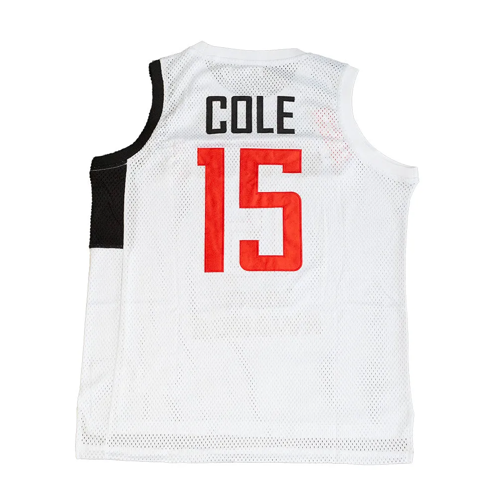 JCOLE INTERNATIONAL BASKETBALL JERSEY WHITE
