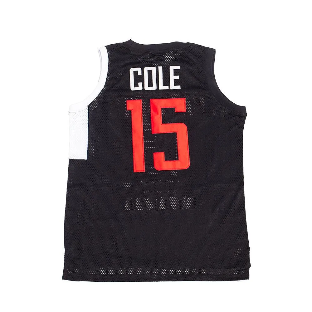 JCOLE INTERNATIONAL BLACK  BASKETBALL JERSEY