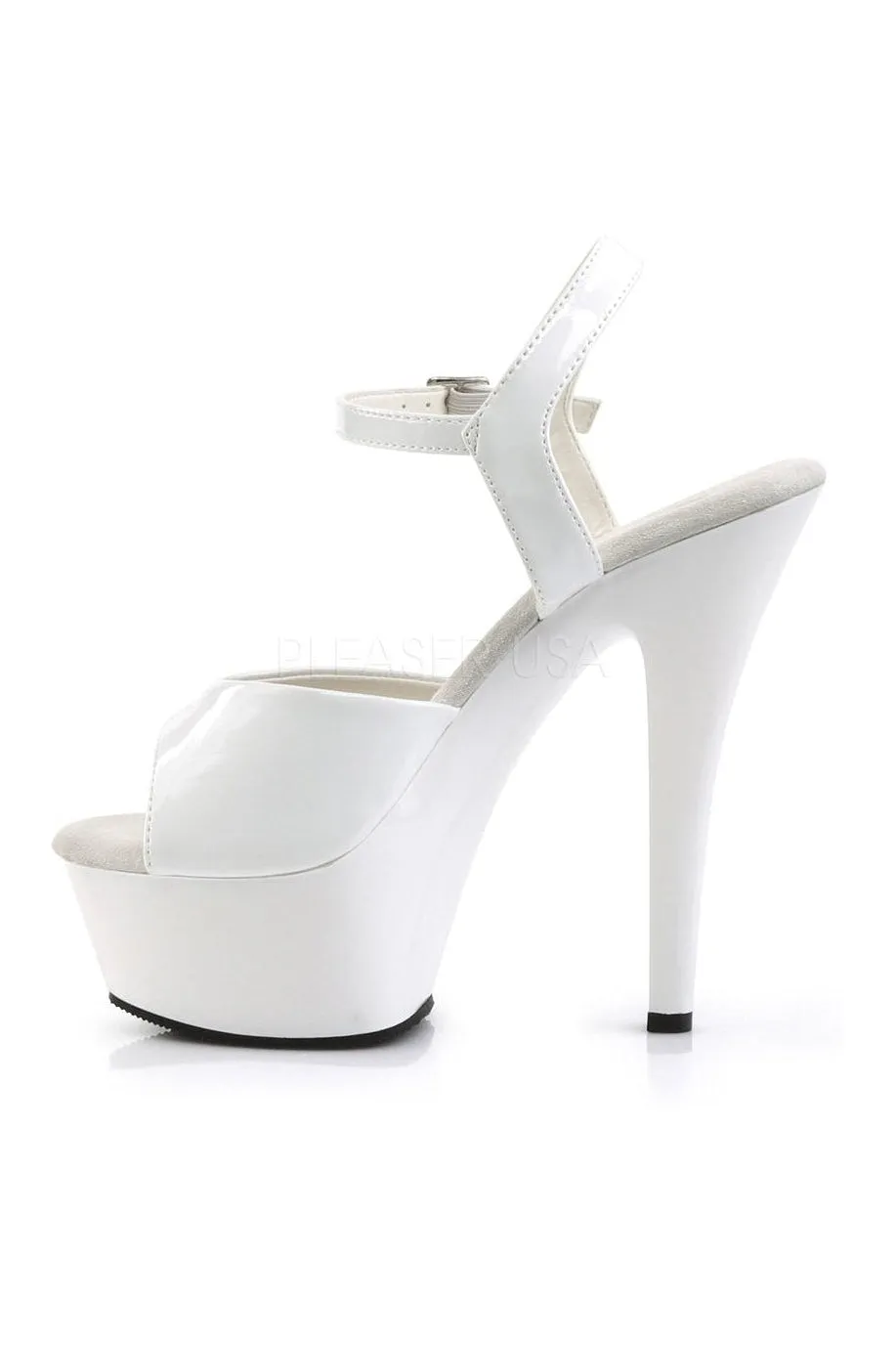KISS-209 Platform Sandal | White Patent