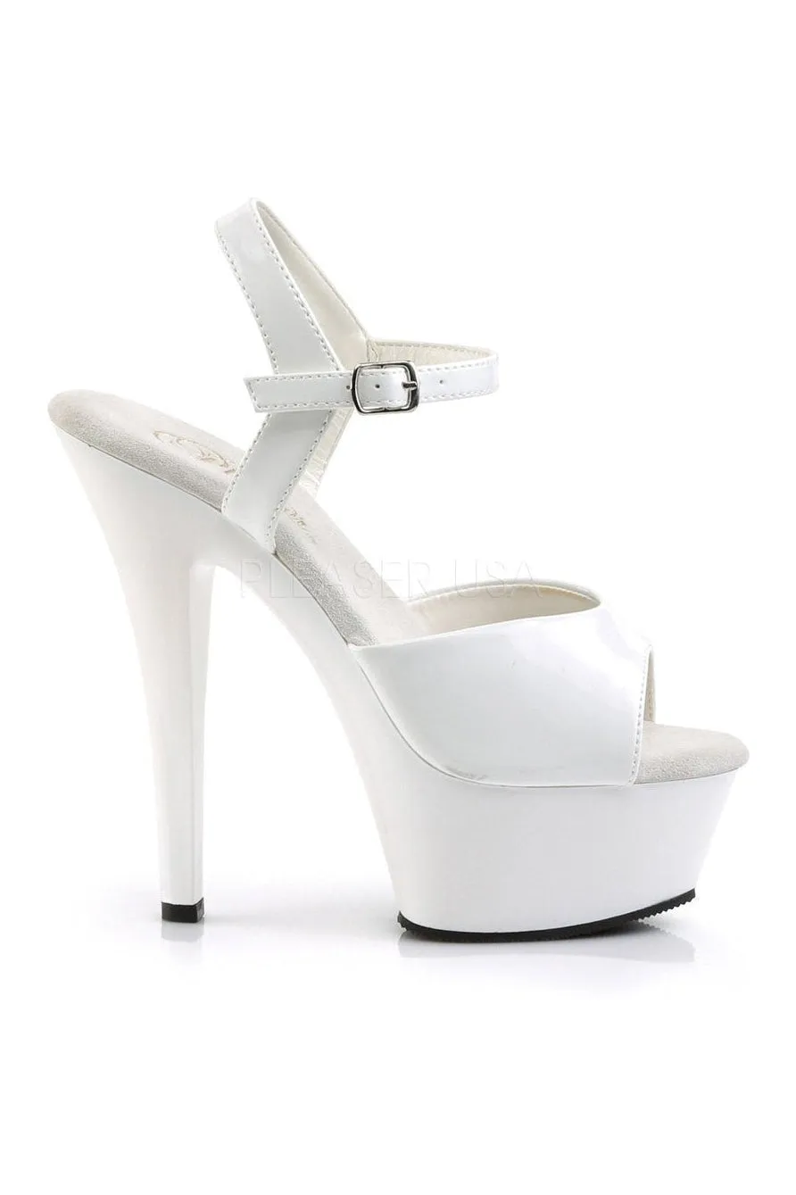 KISS-209 Platform Sandal | White Patent