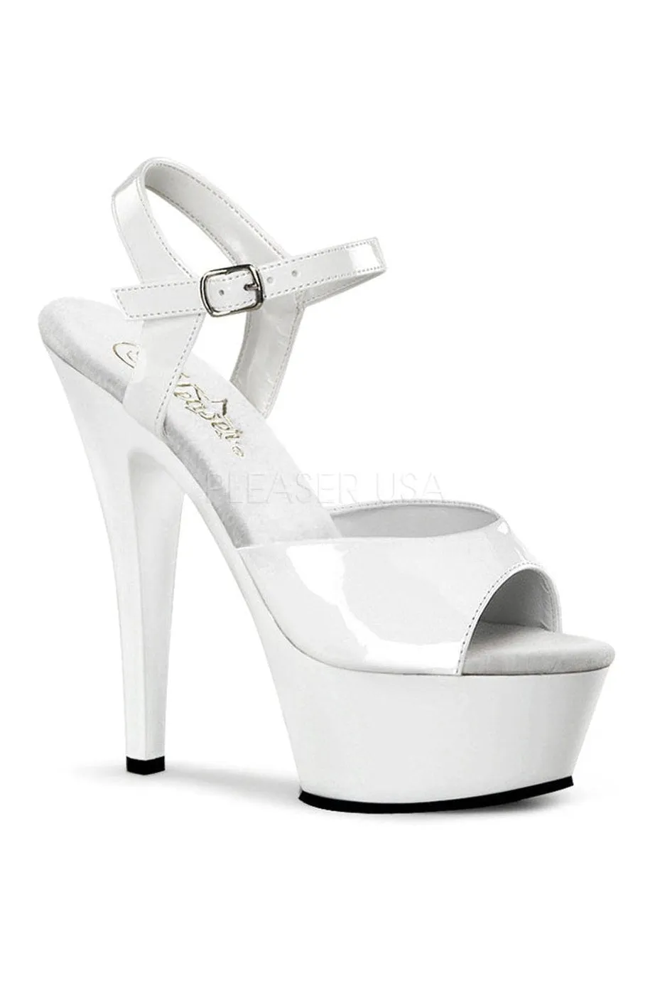 KISS-209 Platform Sandal | White Patent