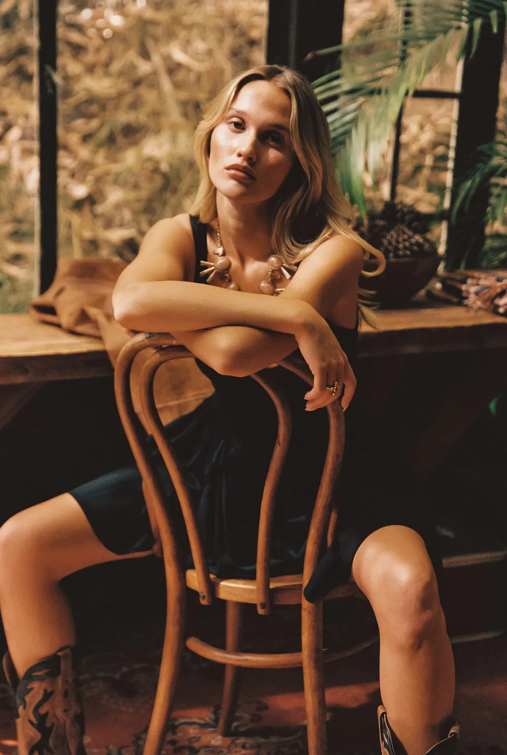 Kit Black Drop Waist Mini Dress
