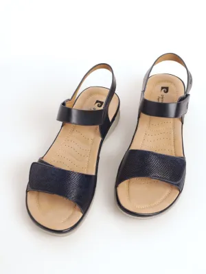 Ladies Comfort Velcro Strap Sandal - Navy