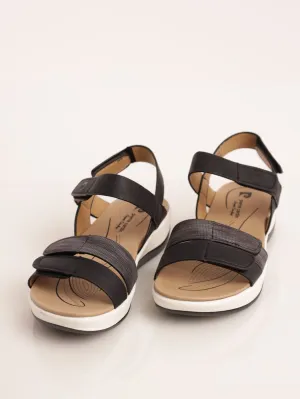 Ladies Velcro Strap Comfort Sandal - Black