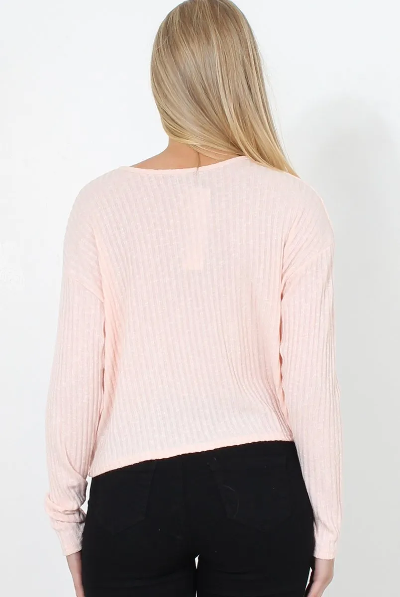 Liv Pink Ribbed Top