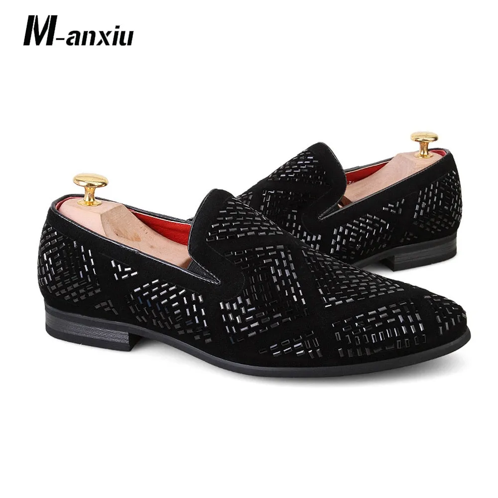 M-anxiu Shining Rhinestone Decoration Fashion Loafer Shoes