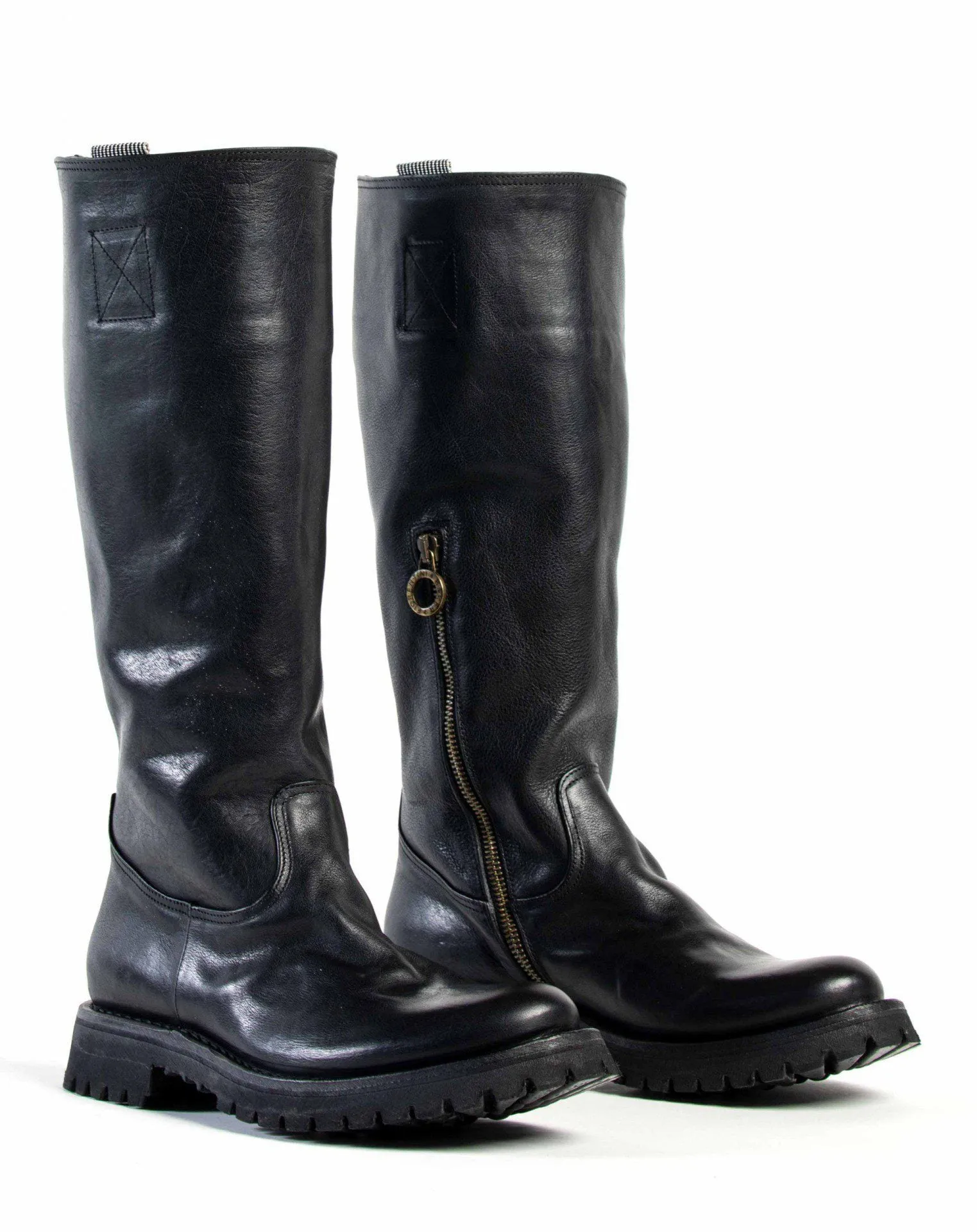 M-ENGY Black Leather Boots