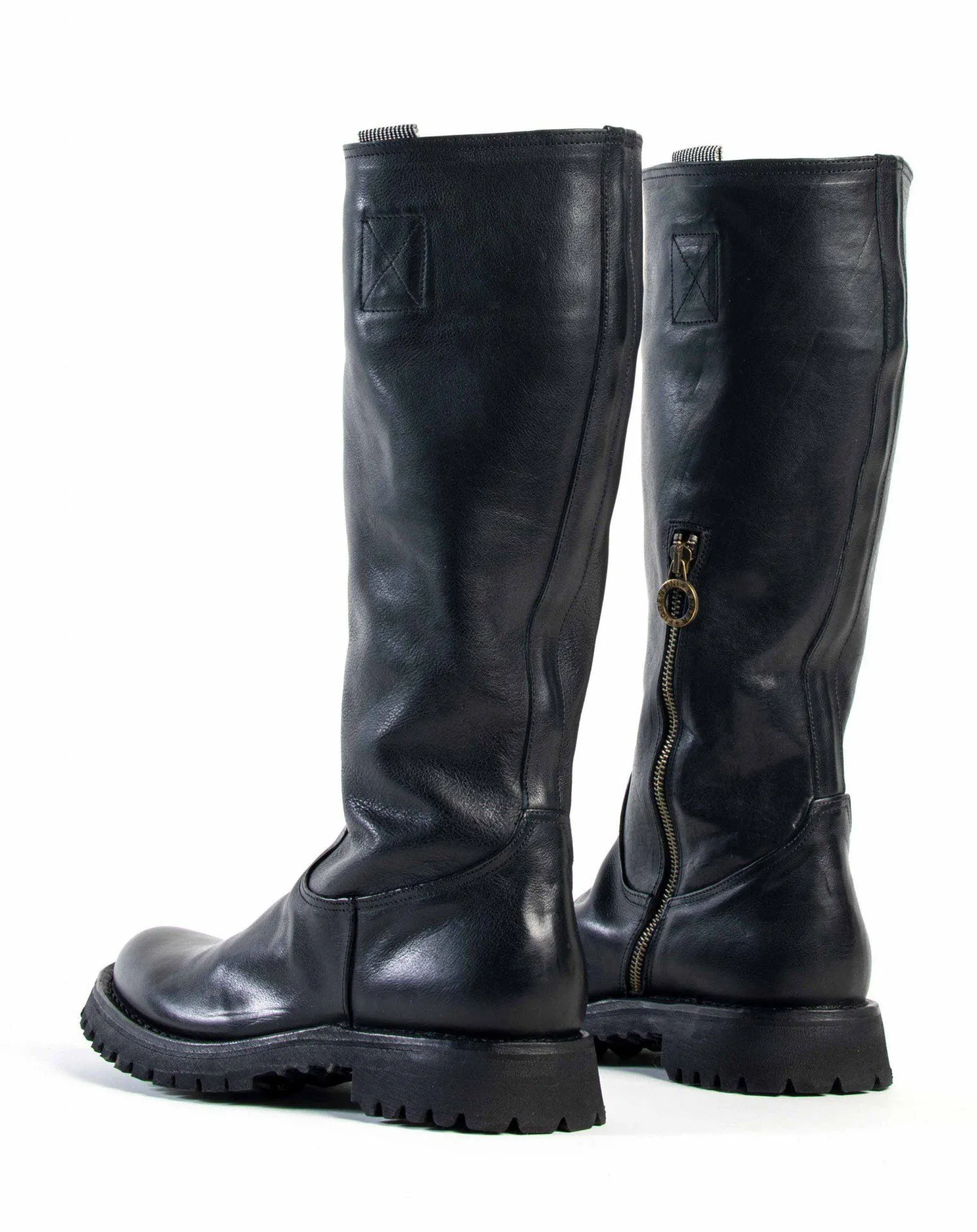 M-ENGY Black Leather Boots
