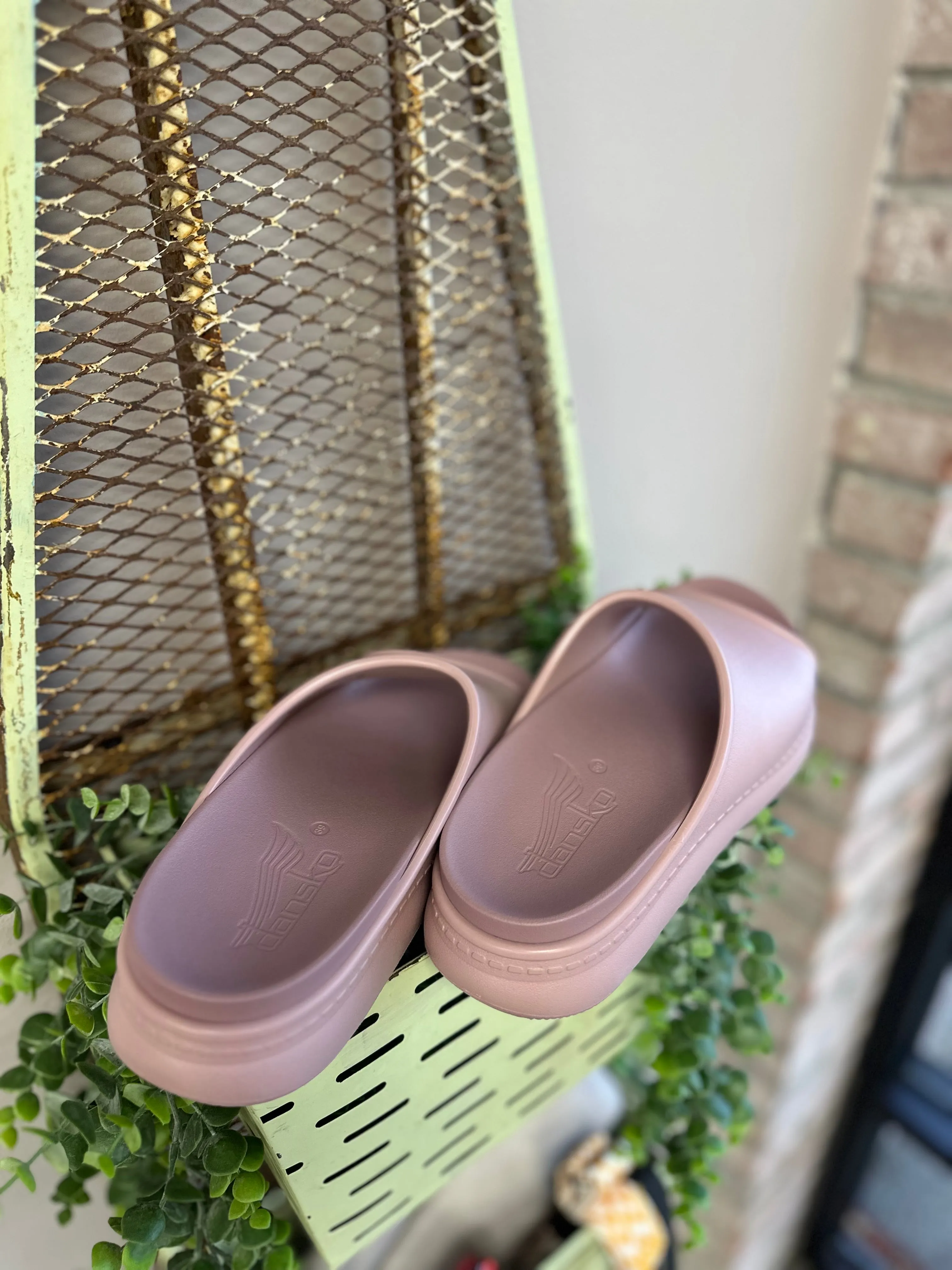 Mauve Platform Slide Sandals