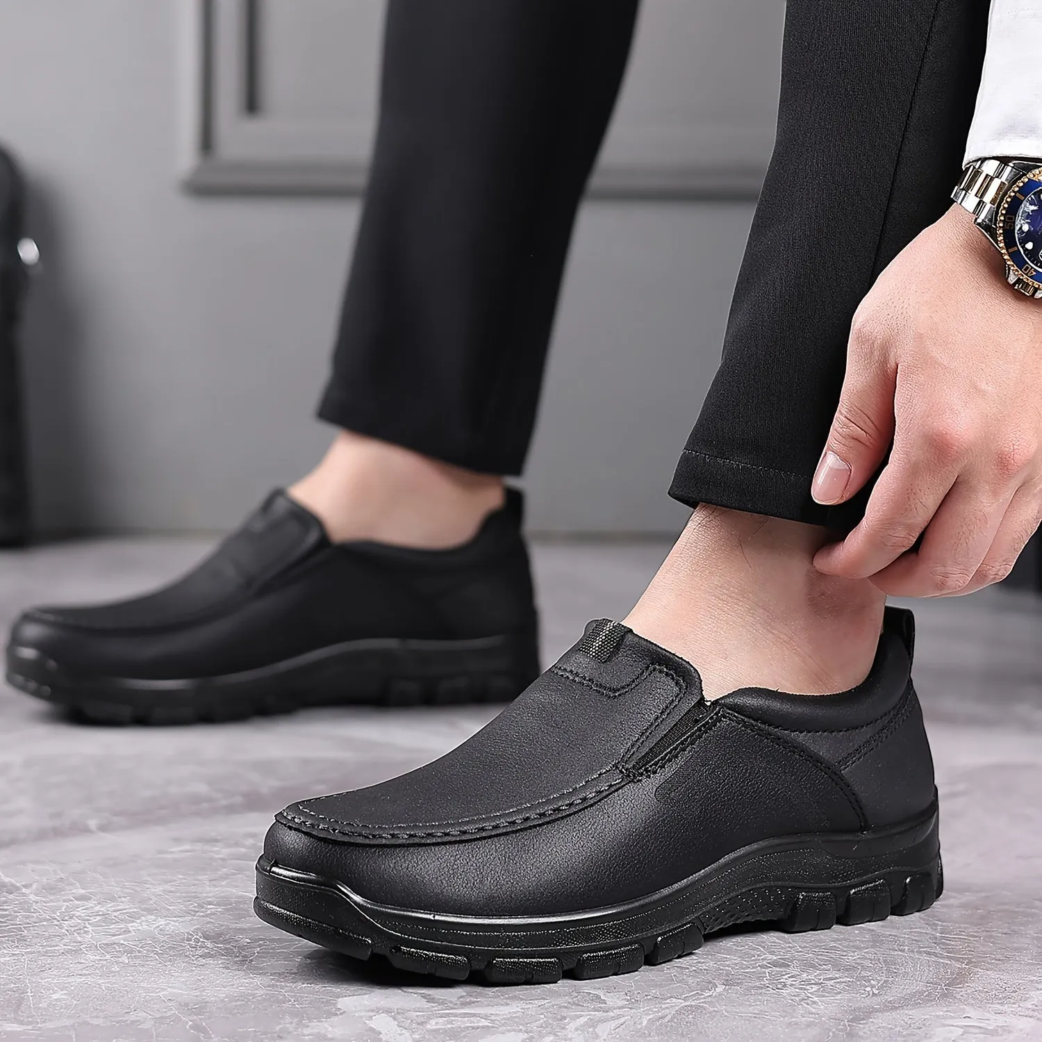 Men's Casual Loafers Flat Shoes, Comfortable Basic Style for Business