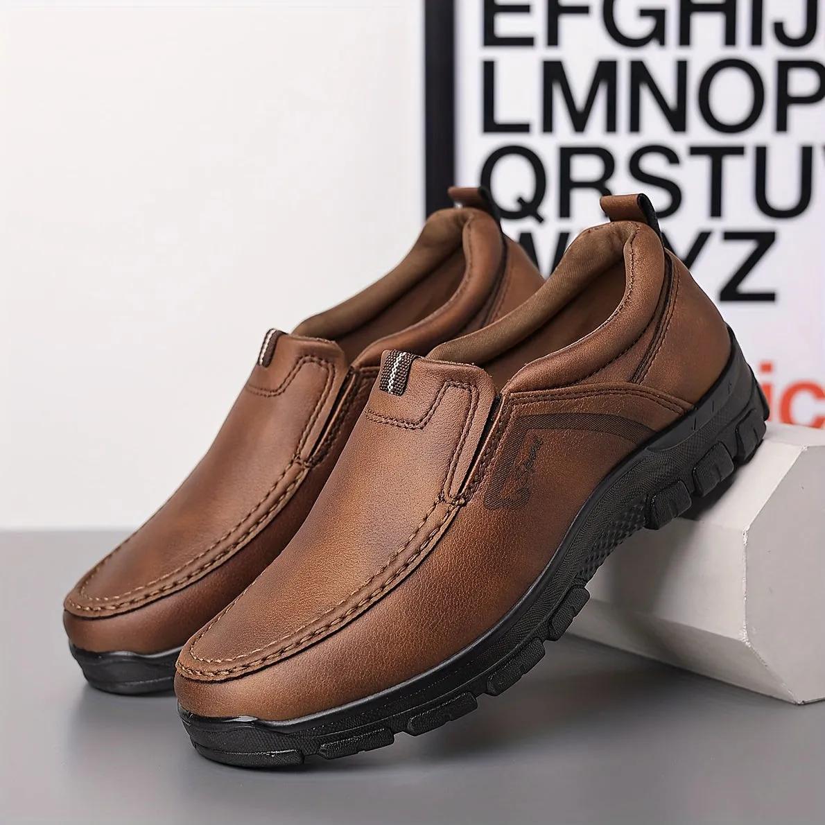 Men's Casual Loafers Flat Shoes, Comfortable Basic Style for Business