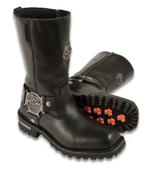 MEN'S MOTORCYCLE GENUINE LEATHER 11 INCH WATERPROOF SQUARE TOE BOOT