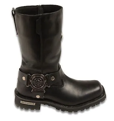 MEN'S MOTORCYCLE GENUINE LEATHER 11 INCH WATERPROOF SQUARE TOE BOOT