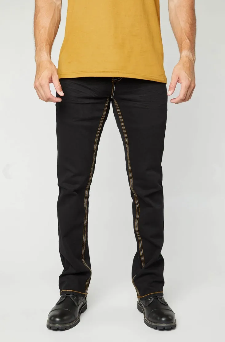 Men’s Platini Embroidered Black Slim Boot Cut Jeans