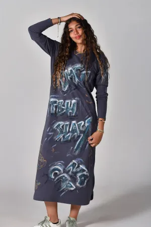 Midnight Graffiti Maxi Dress