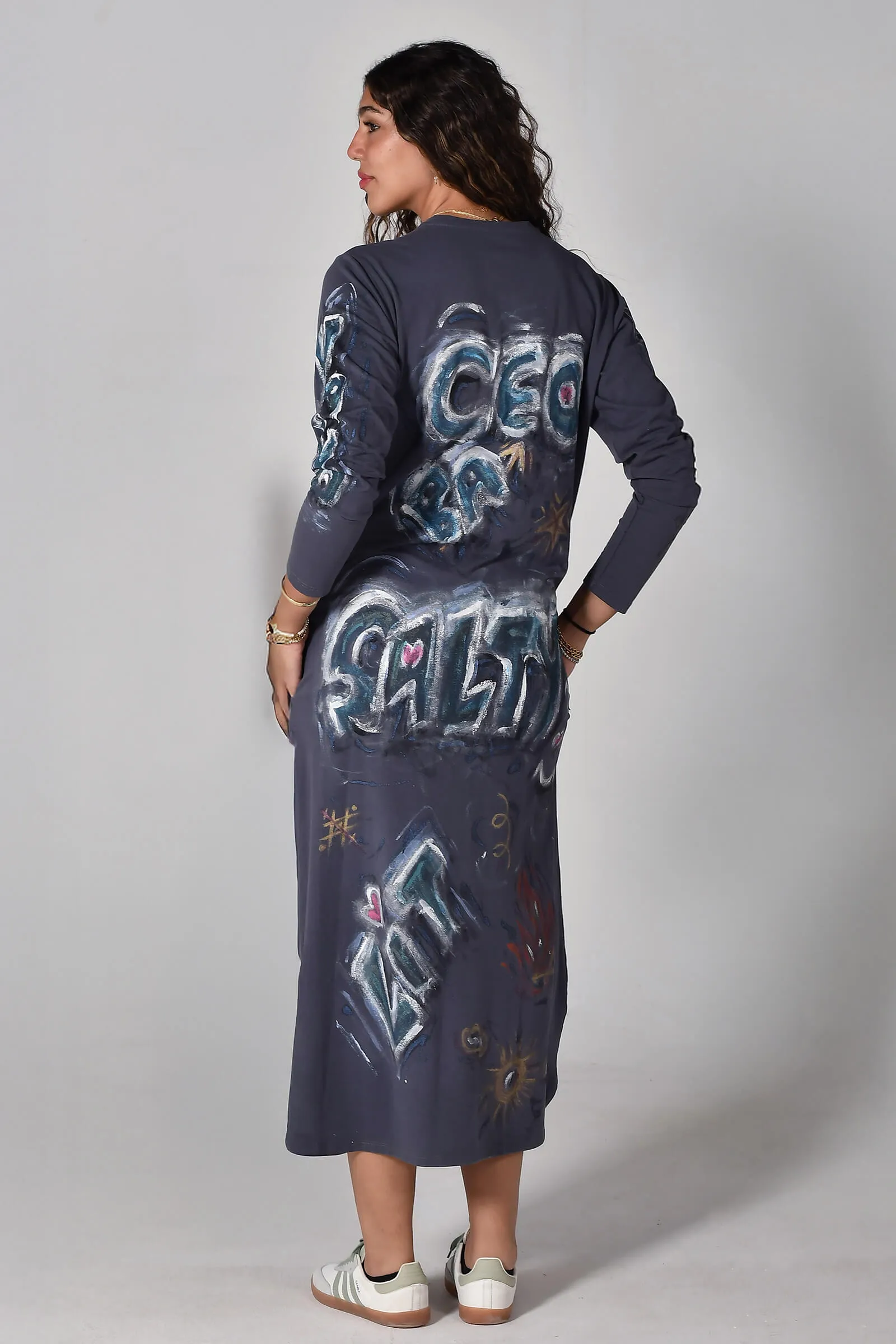 Midnight Graffiti Maxi Dress