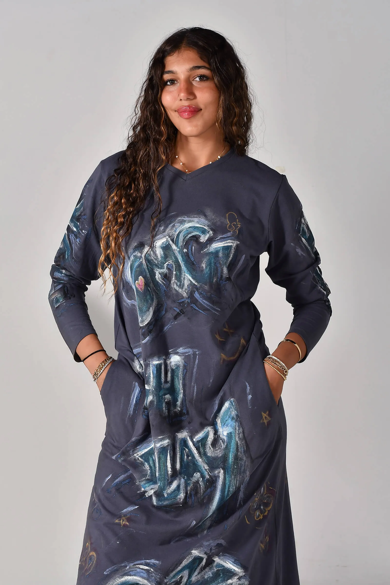 Midnight Graffiti Maxi Dress
