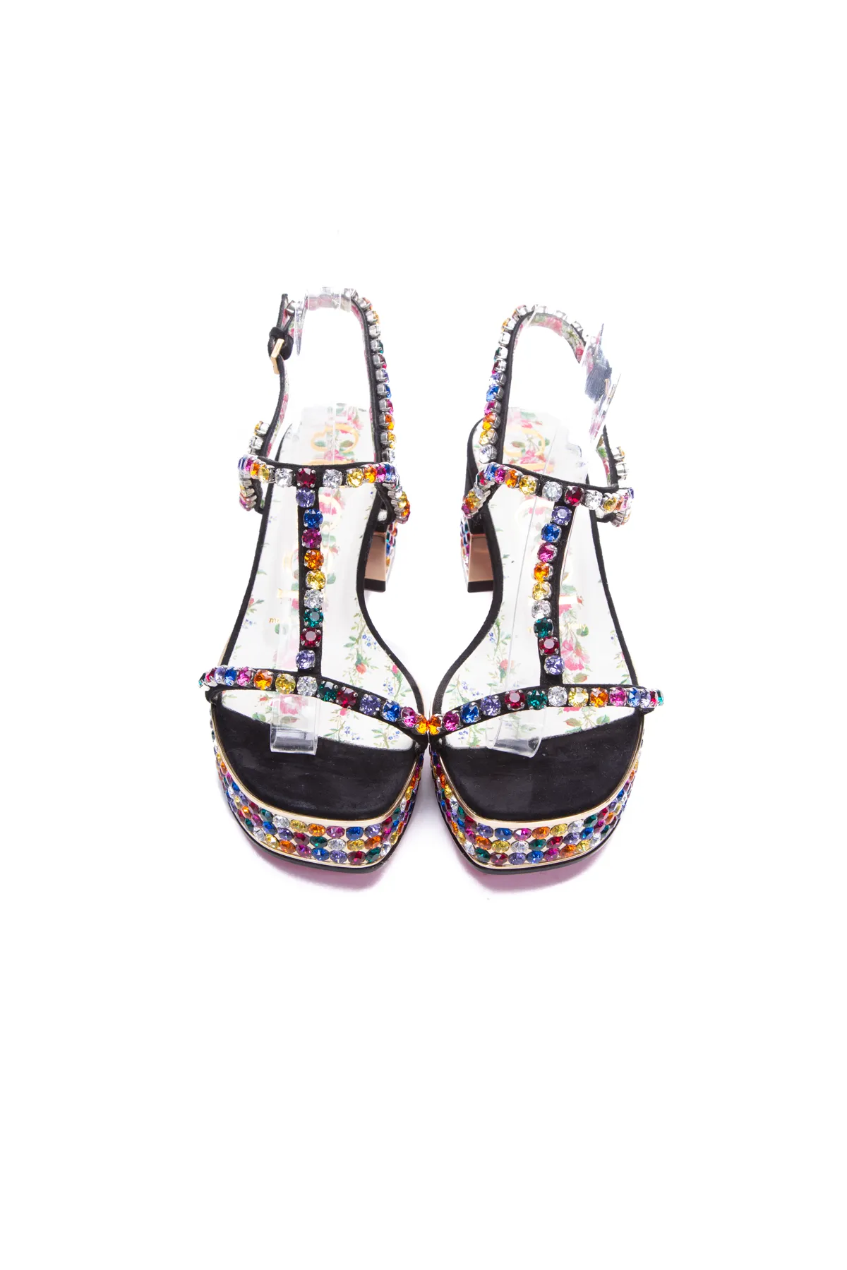 Mira Crystal Platform Sandals - Size 35.5