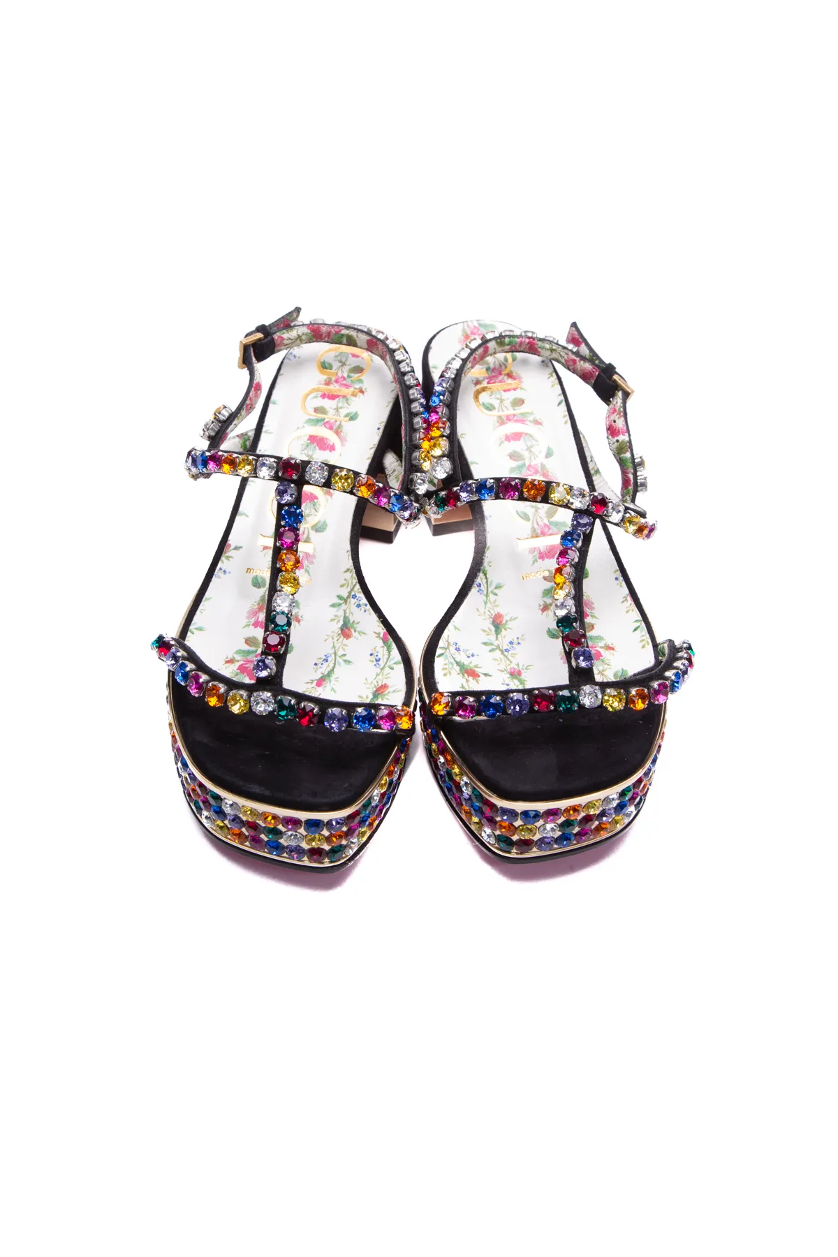Mira Crystal Platform Sandals - Size 35.5