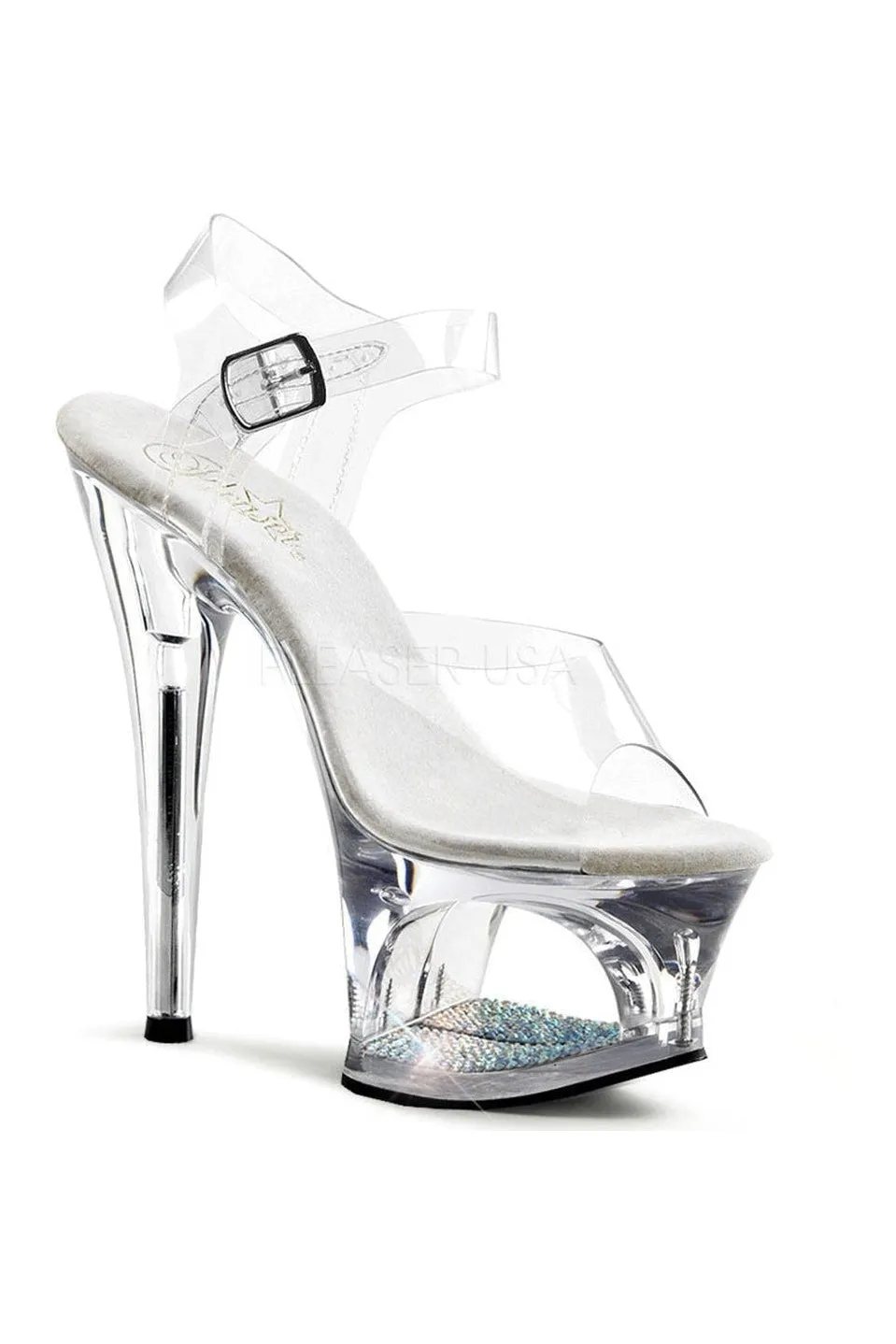 MOON-708DM Platform Sandal  | Clear Vinyl