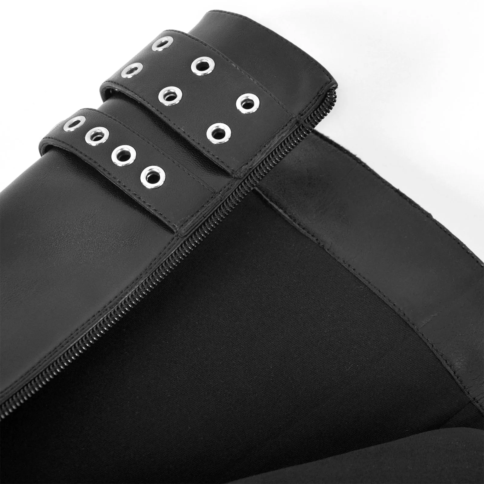 Multi Buckle Round Toe Platform Knee High Boots