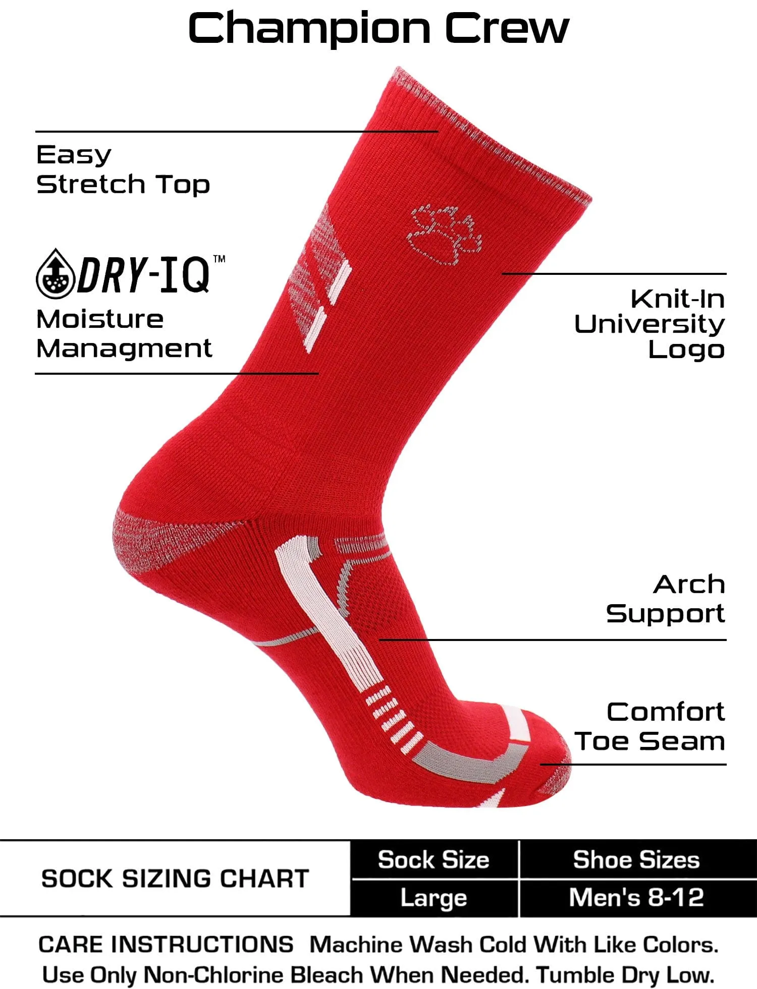 New Mexico Lobos Socks University of New Mexico Lobos Champion Crew Socks