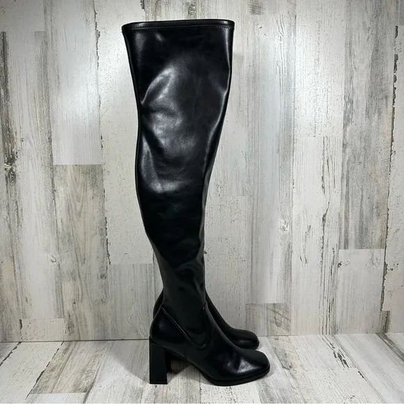NEW Open Edit Briar Black Over the Knee Boots #1350