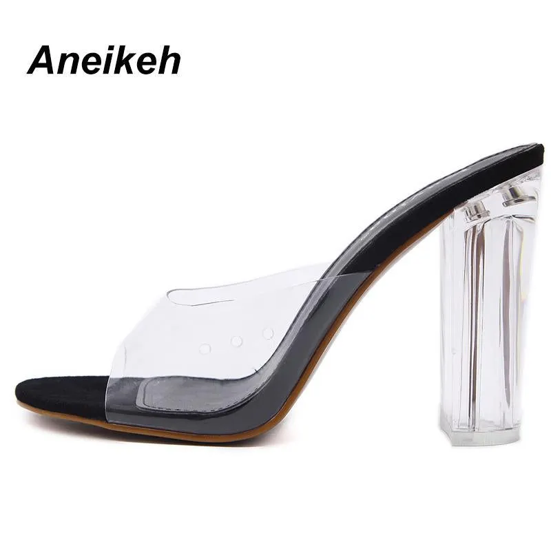 New Women Sandals PVC Crystal Heel Transparent Women Sexy Clear High Heels Sandals