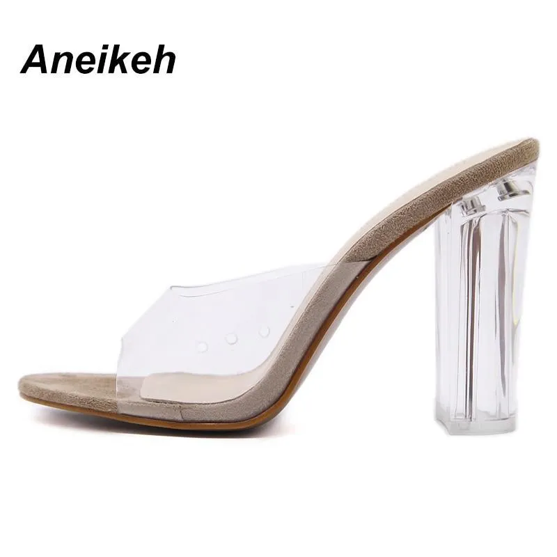 New Women Sandals PVC Crystal Heel Transparent Women Sexy Clear High Heels Sandals