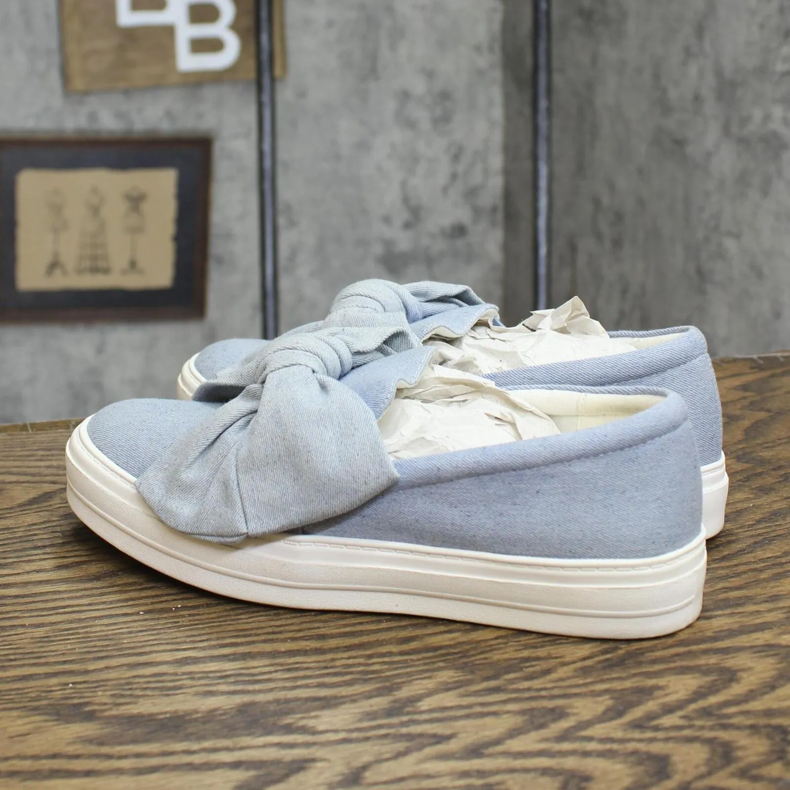 Nine West Womens Denim Box Low Top Pull On Sneakers 167402e0160706 Blue 6.5M