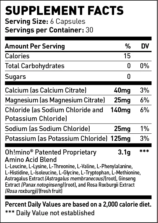 Oh!mino® Muscle Synthesis Activator†  – Stimulant-Free 180 Vegetarian Hard Shell Capsules BFF Access