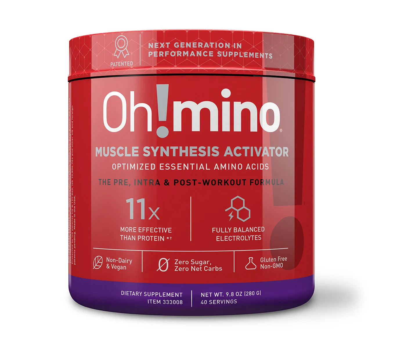 Oh!mino® Muscle Synthesis Activator†  with Caffeine - Berry Blast Flavor