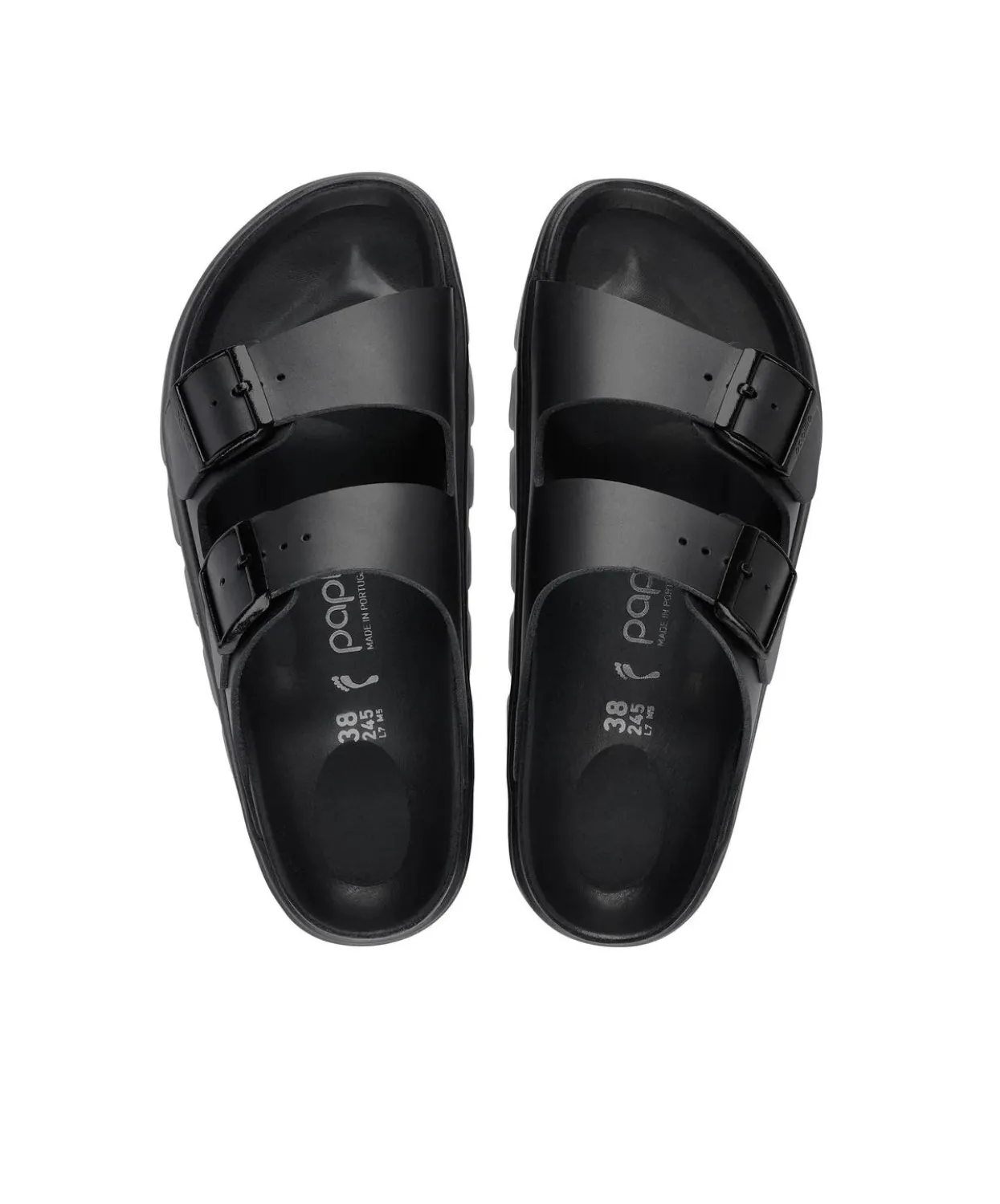 Papillio Arizona Exquisite Leather Chunky Black Sandals