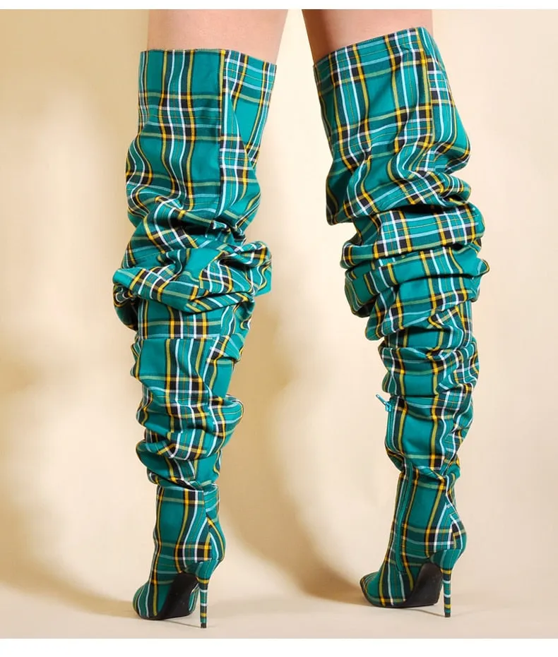Plaid Boots (Green)