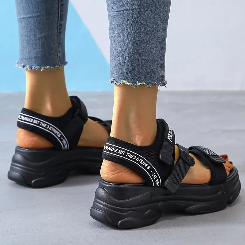 Platform Sports Style Velcro Sandals
