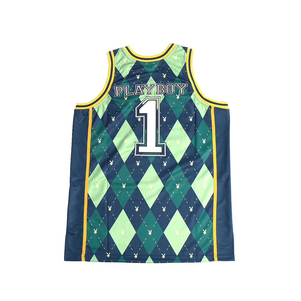 PLAYBOY ARGYLE PATTERN BASKETBALL JERSEY ARGYLE PATTERN