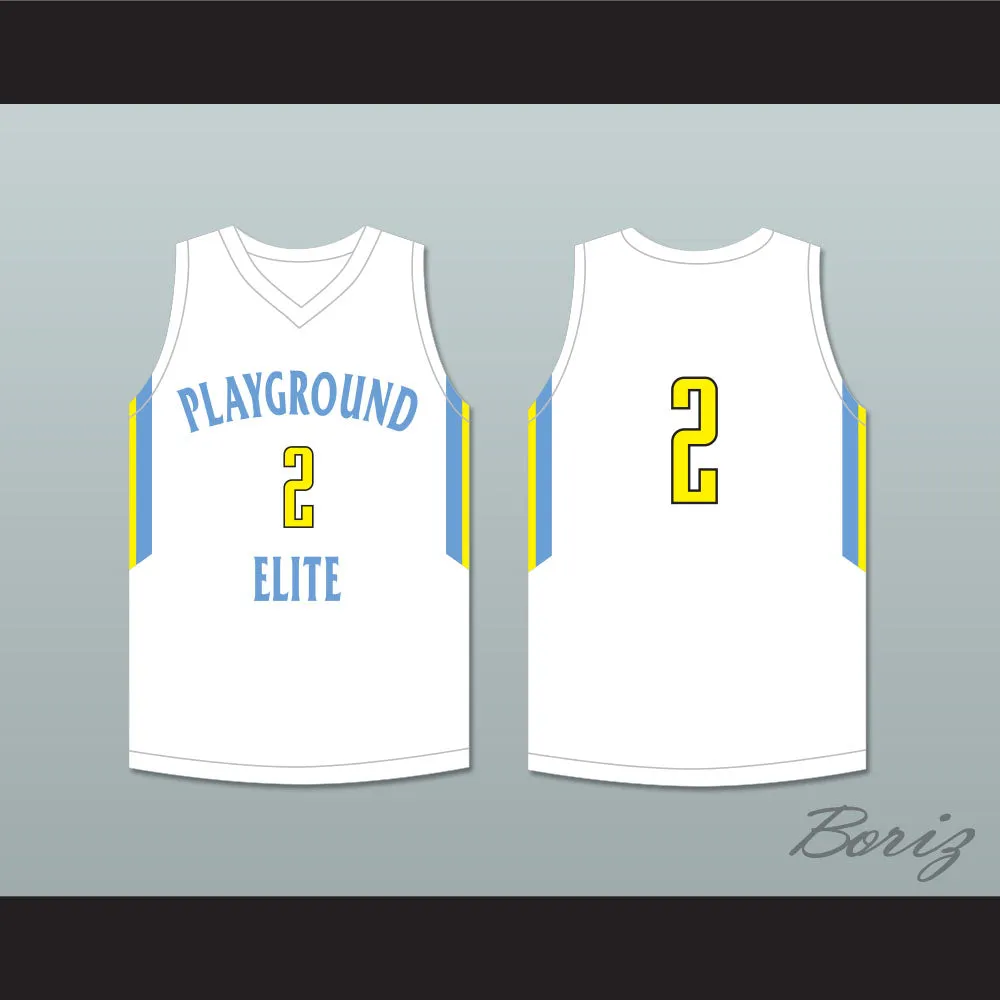 Player 2 Playground Elite AAU White Basketball Jersey