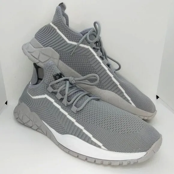 PONY Mens NEW Gray &amp; White Athletic Lace Up Sneakers - sz. 12