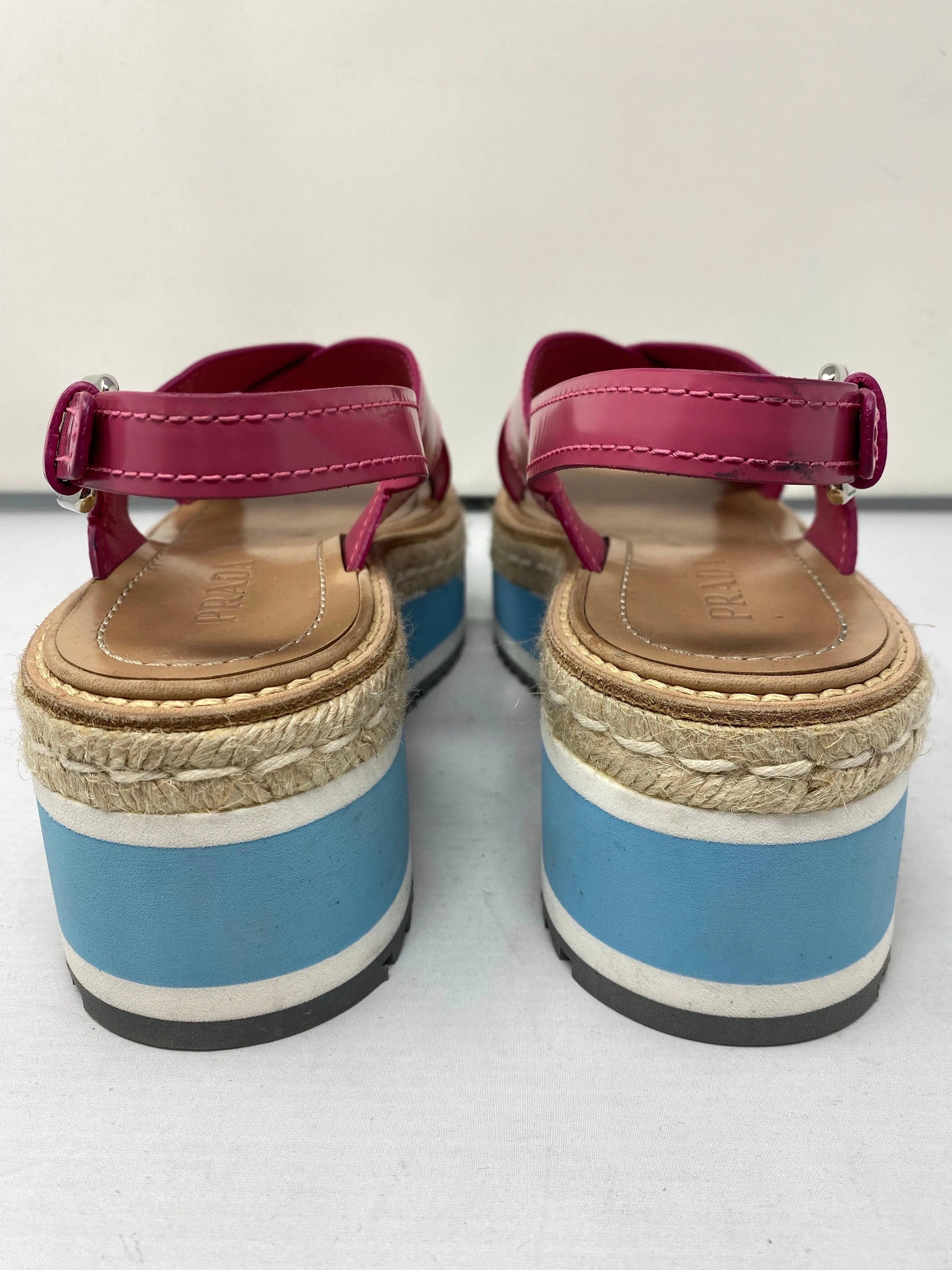 PRADA Foam Platform Pink Leather Sandals
