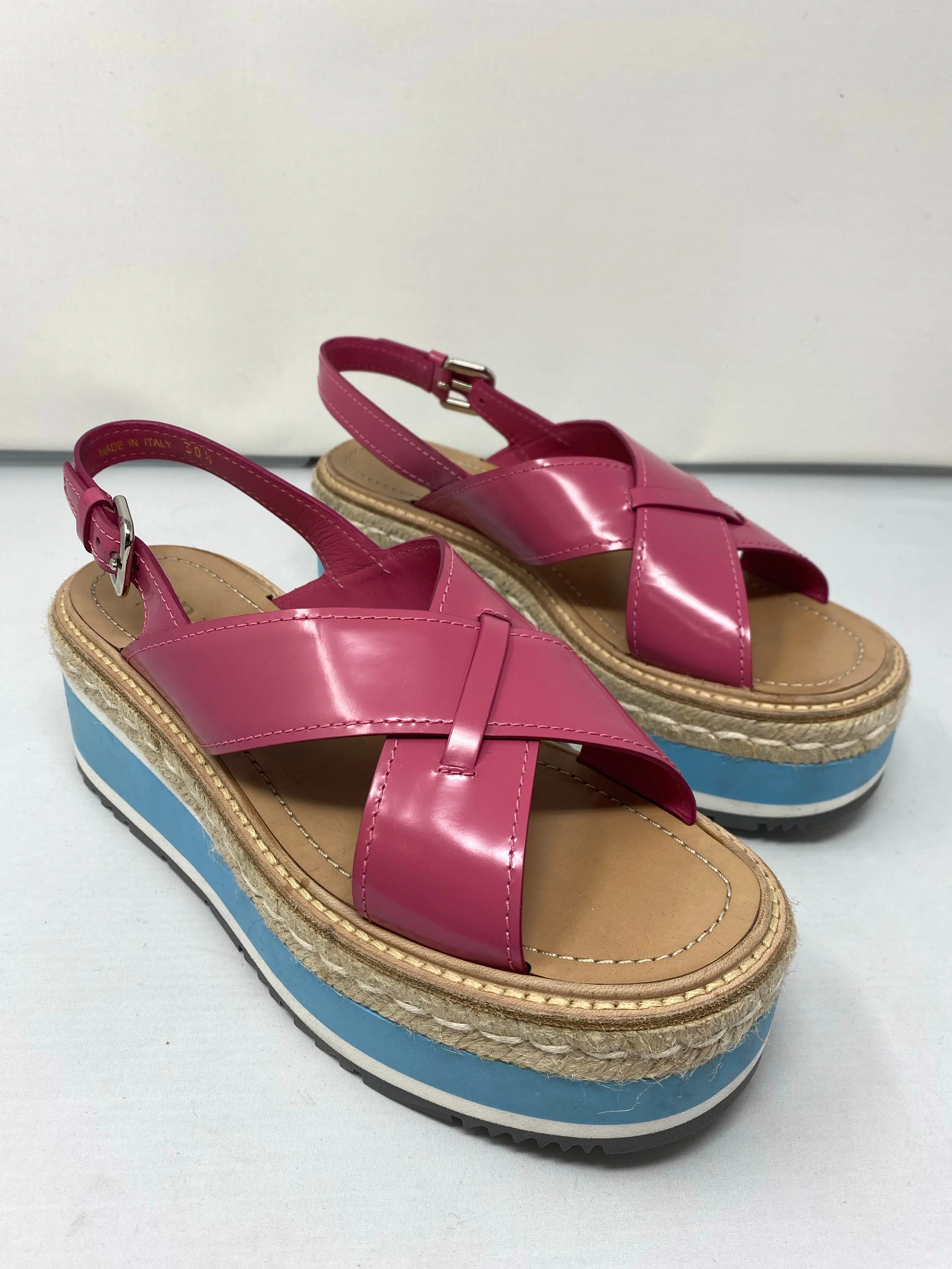 PRADA Foam Platform Pink Leather Sandals