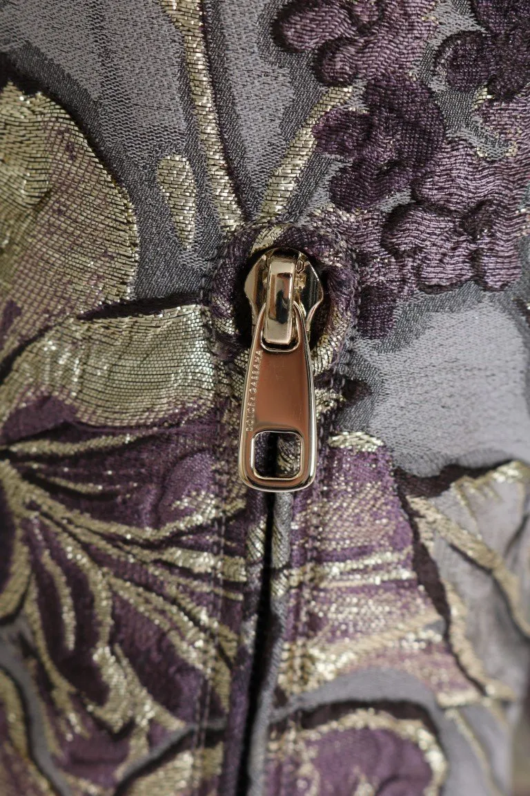 Purple Gold Jacquard Crystal Boots