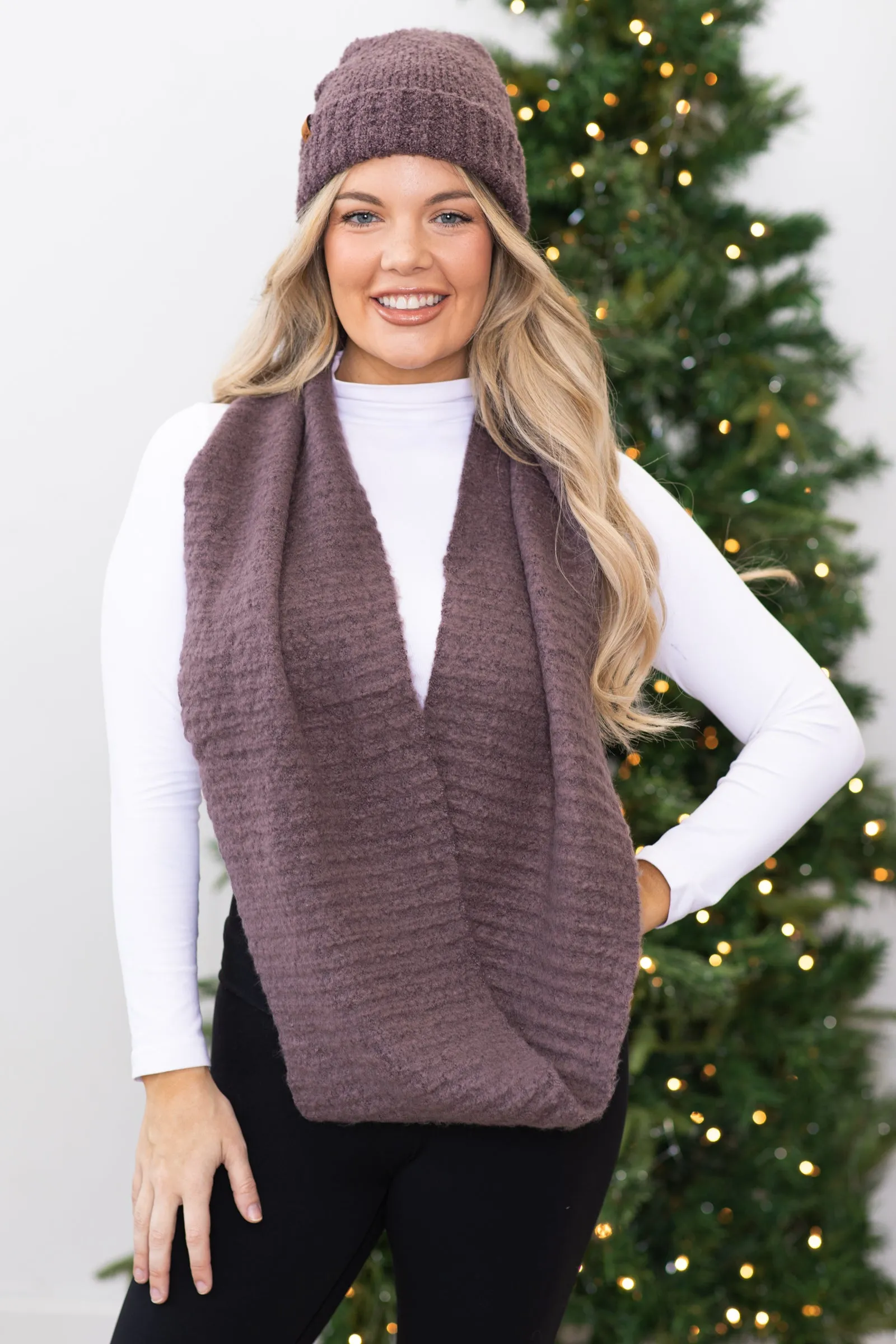 Purple Recycled Materials Knit Beanie