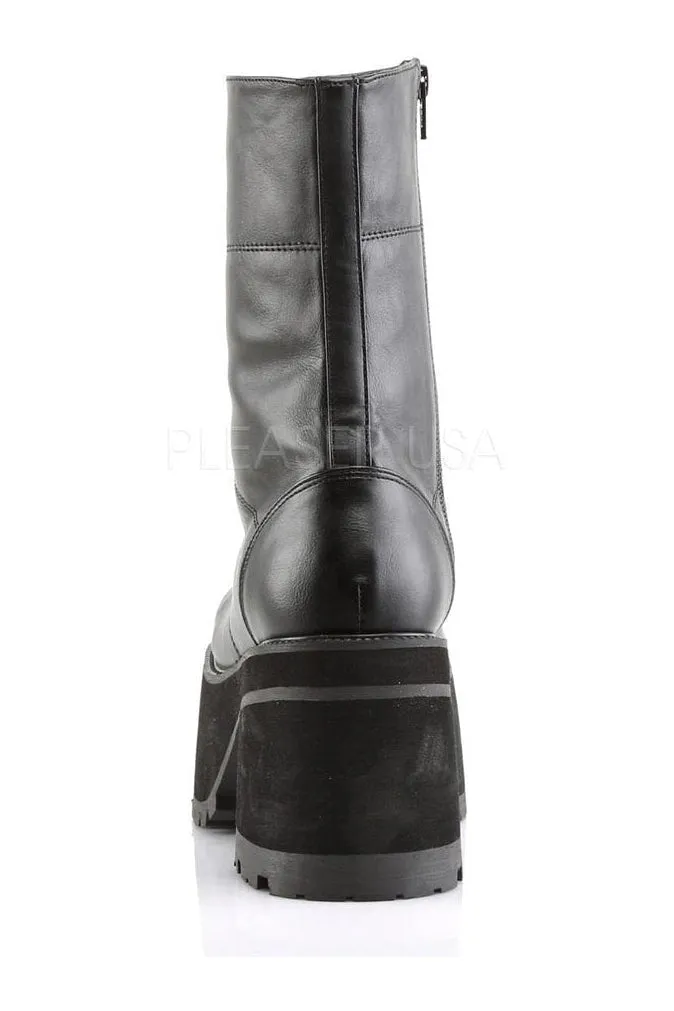 RANGER-301 Demonia Knee Boot | Black Faux Leather