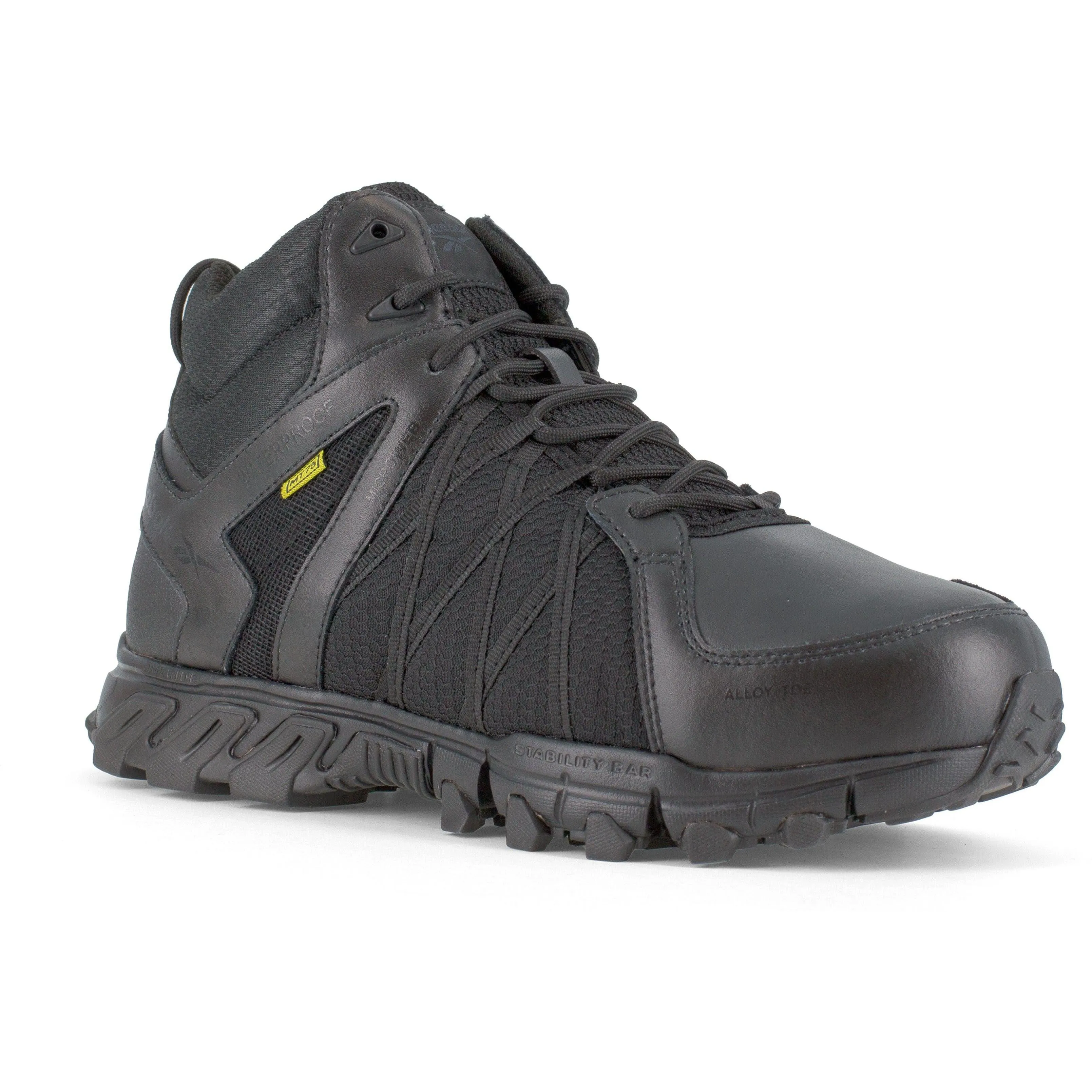 Reebok Men's Trailgrip Alloy Toe WP CushGuard Hiker Work Boot- Black- RB3405